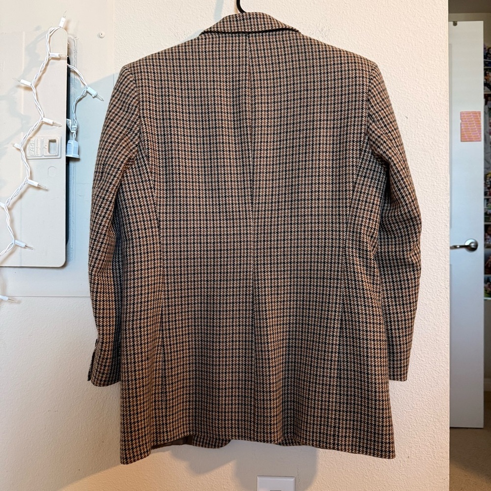 Vintage Burberrys Wool Tweed Blazer | Brown Houndstooth | Tailored Fit | Size 8 - Picture 2 of 12